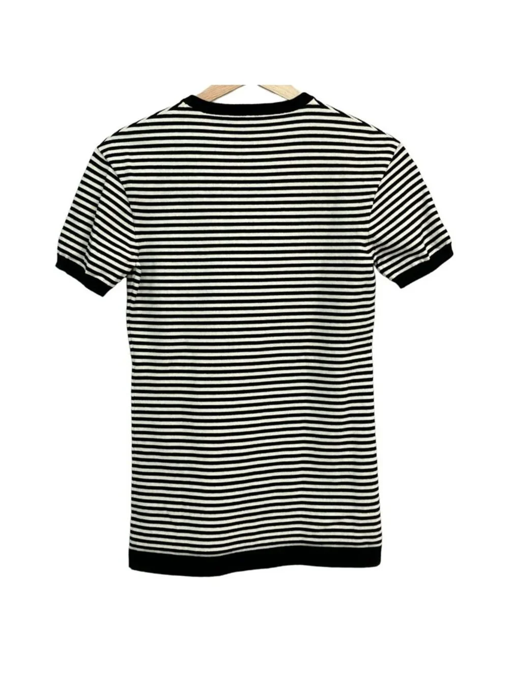 Louis Vuitton Short Sleeve Sweater M 68 Black Crew Neck Border